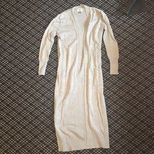 Old navy light grey knit sweater duster cardigan